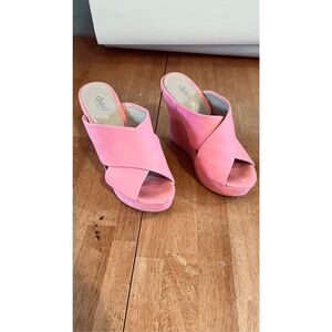 Charles by Charles David Pink Alternative Wedge Ultra High Sandals SZ 6